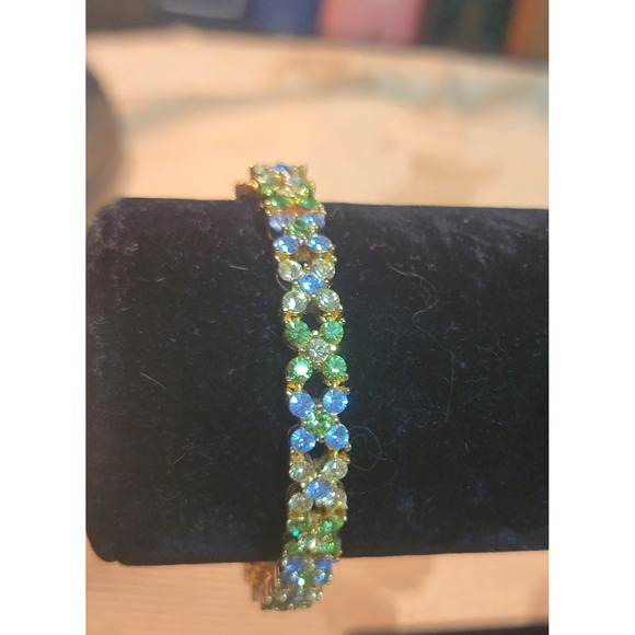 Vtg Joan Rivers Gold Vermeil Crystal Rhinestone XO Tennis Bracelet 7.5" Signed - Picture 4 of 15